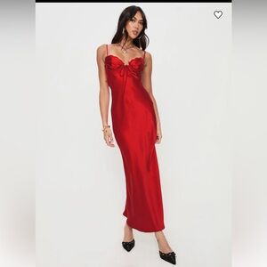 Princess Polly NWT-Red Satin Gown -unworn in original packaging. Size 6.